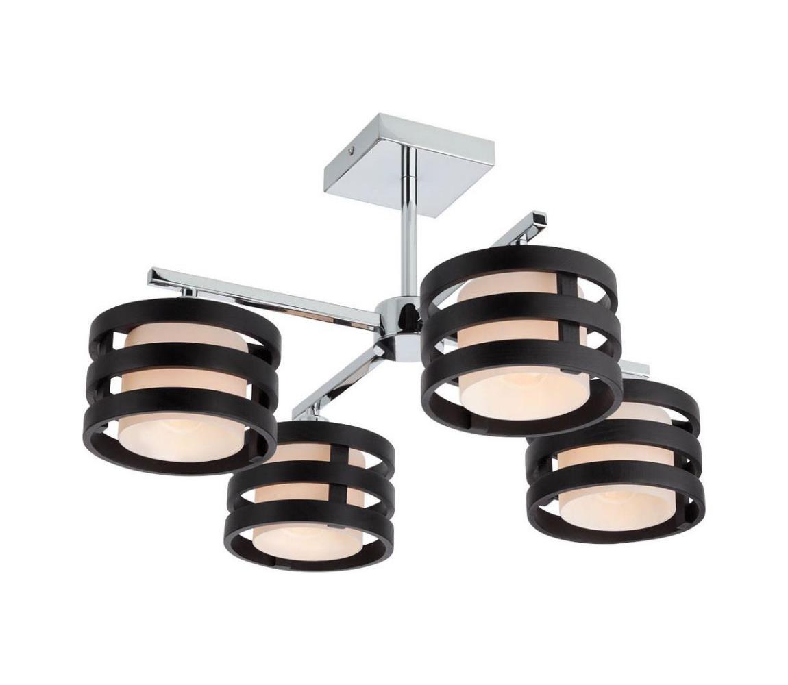 Redo 01-627 - Lampa wisząca na drążku KIM 4xE14/28W/230V chrom błyszczący/czarny