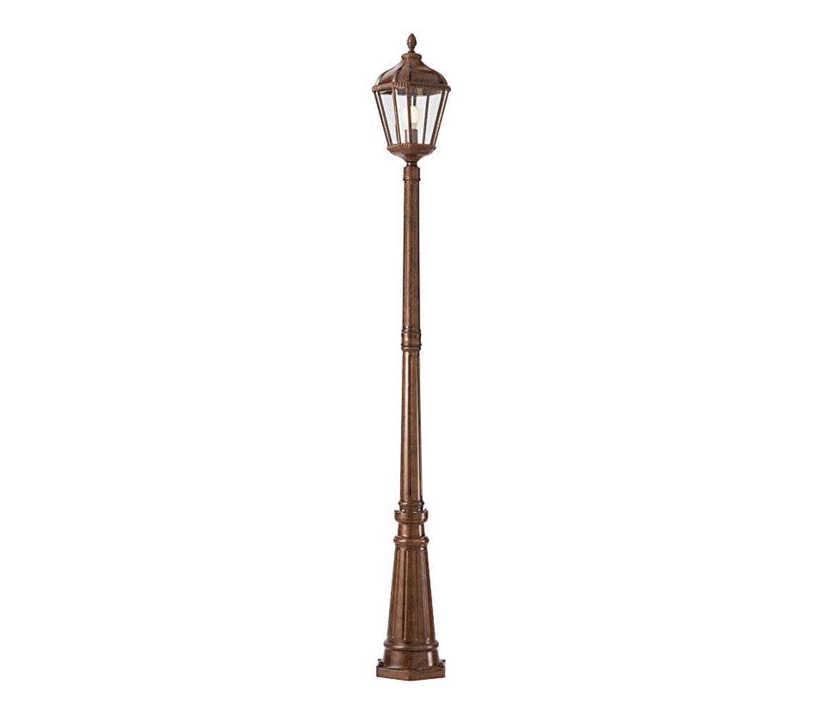 Redo 9662 - Lampa zewnętrzna ESSEN 1xE27/70W/230V 221,5 cm IP44 brązowa/patyna