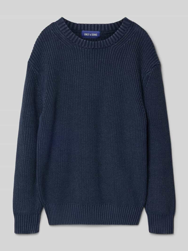 Sweter z dzianiny o kroju regular fit z czystej bawełny model ‘ROSU’