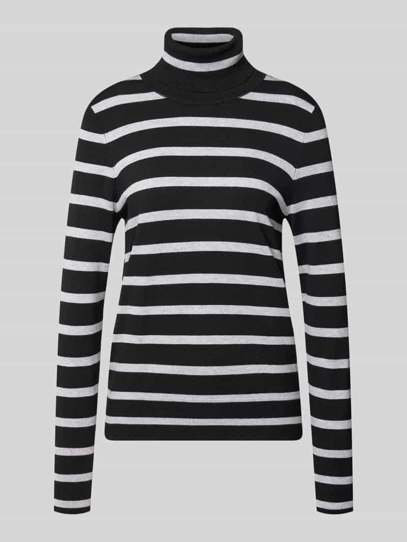 Sweter z dzianiny z prążkowanym golfem