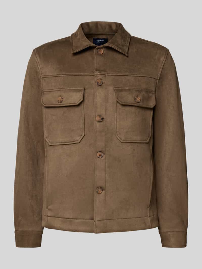 Kurtka koszulowa o kroju regular fit z kieszeniami na piersi