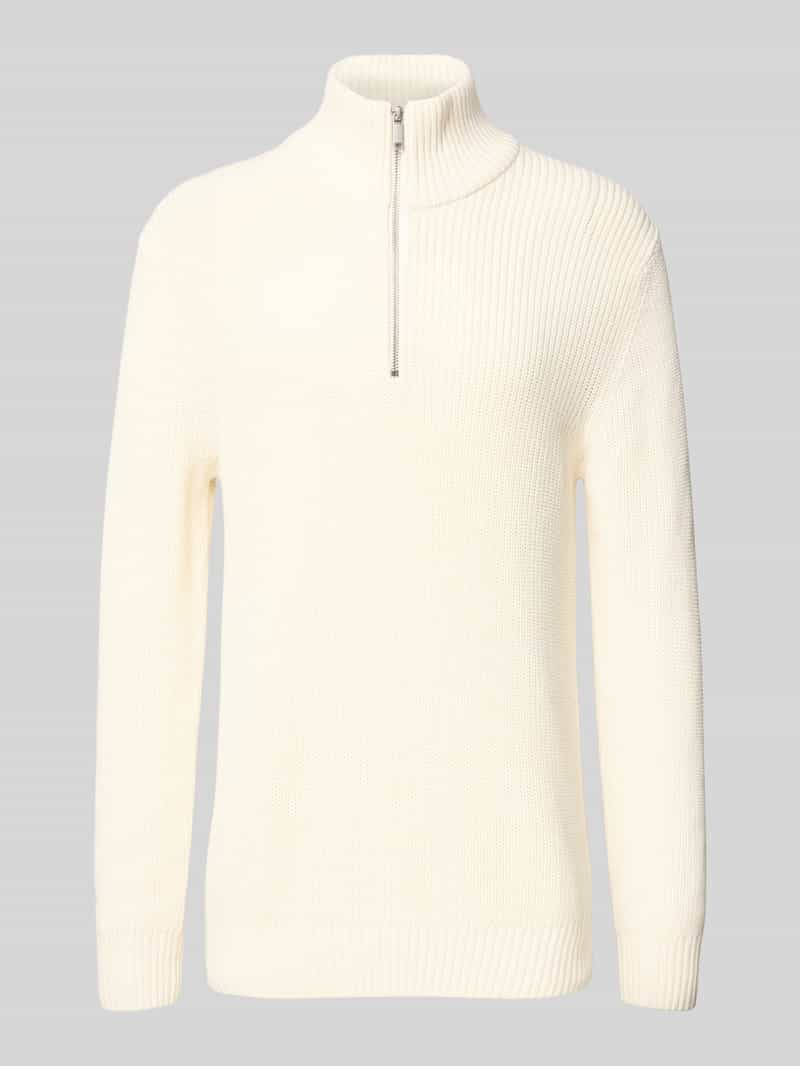 Sweter z dzianiny z kołnierzem