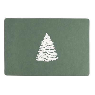 Mata filcowa prostokątna 30 x 45 cm choinka zielona