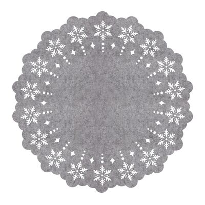 Podkładka filcowa ŚNIEŻYNKA średnica 38 cm szary
