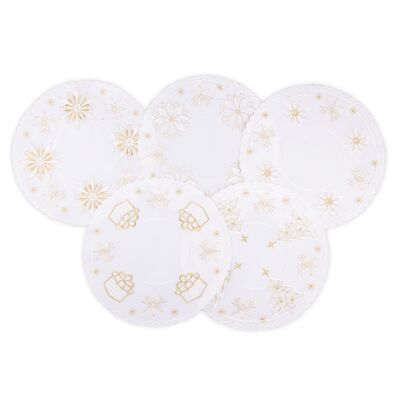 Serwetka haftowana Noel śr. 30 cm