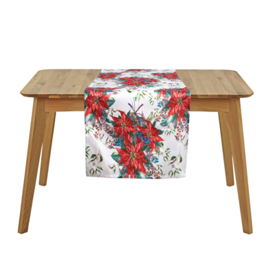 Bieżnik świąteczny 40 x 150 cm poinsecja