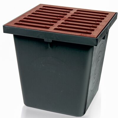 Studzienka 300 x 300 krata PVC A15 brąz 29,6 x 29,6 x 30 cm MAXPOL