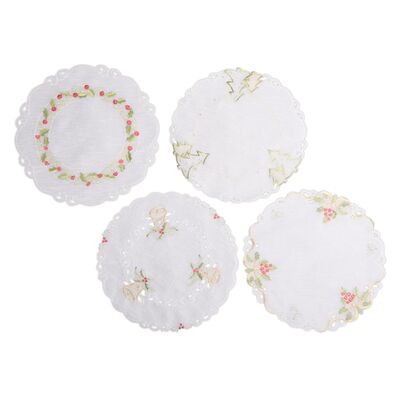 Serwetka haftowana Winter Forest śr. 30 cm