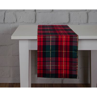 Bieżnik Xmas check 35 x 180 cm czerwony