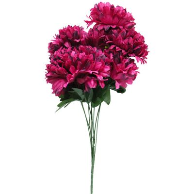 Bukiet 9 chryzantem z 3 paprotkami 58 cm