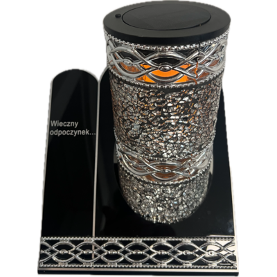 Znicz witraż VIP akryl solar SZKA6S 25 cm srebrny Ilumini