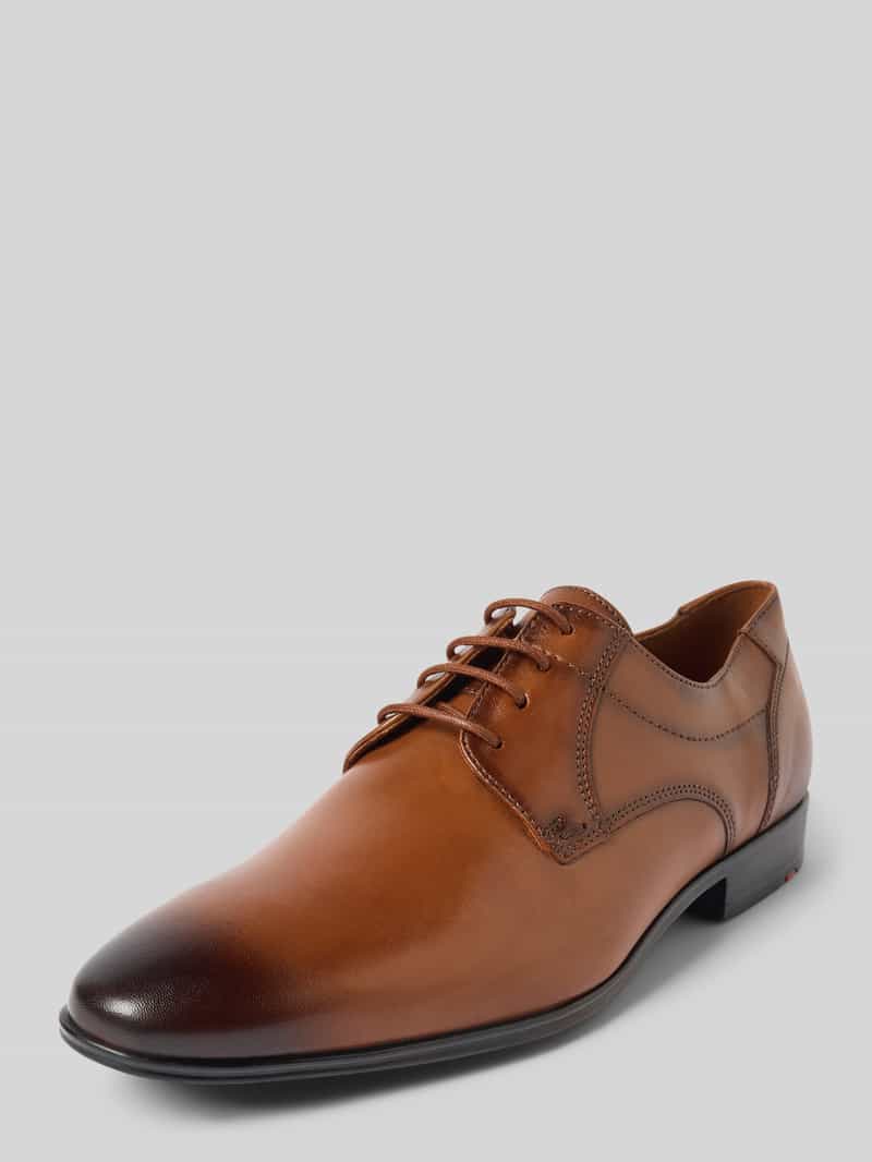 Buty derby skórzane z ozdobnymi szwami model ‘CORE’
