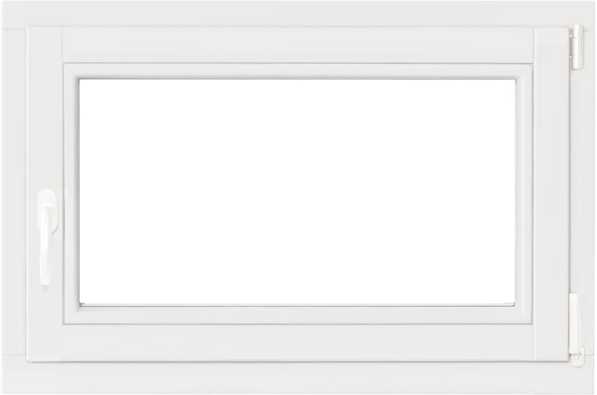 Okno drewniane 3-szybowe fasadowe białe 90 O2 865x535 mm rozwierno-uchylne prawe