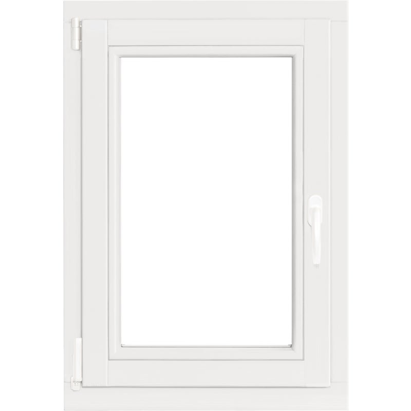 Okno drewniane 3-szybowe fasadowe białe 90 O4 565x835 mm rozwierno-uchylne lewe