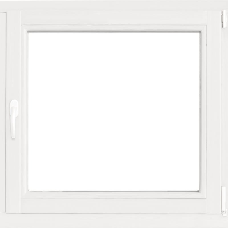 Okno drewniane 3-szybowe fasadowe białe 90 O5 865x835 mm rozwierno-uchylne prawe