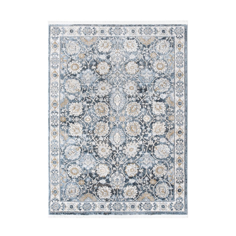 Dywan z frędzlami Bora niebieski 160 x 220 cm