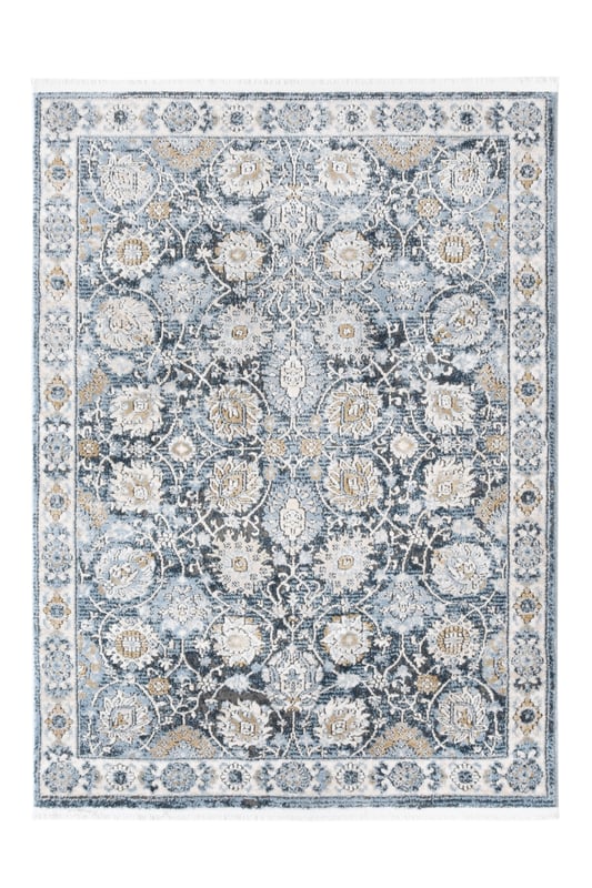 Dywan z frędzlami Bora niebieski 200 x 280 cm