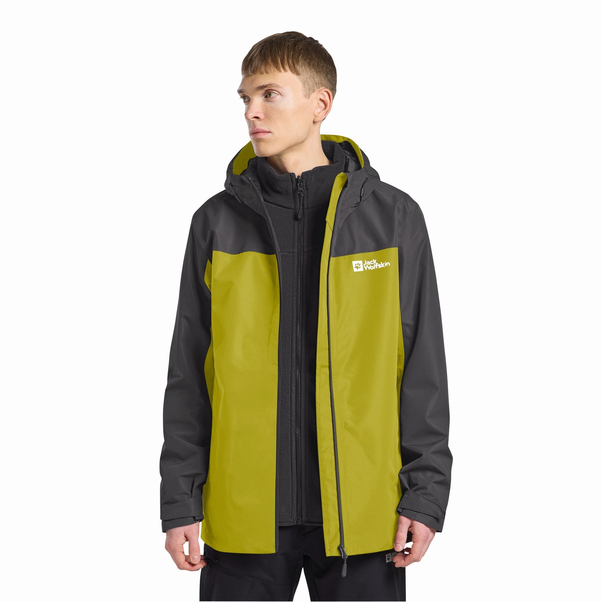 Męska kurtka Jack Wolfskin TAUBENBERG 3IN1 JKT M chartreuse - 2XL