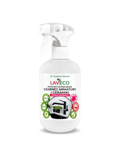 Laveco Naturalny płyn do czyszczenia czarnej armatury i ceramiki Dzika werbena 0,5l