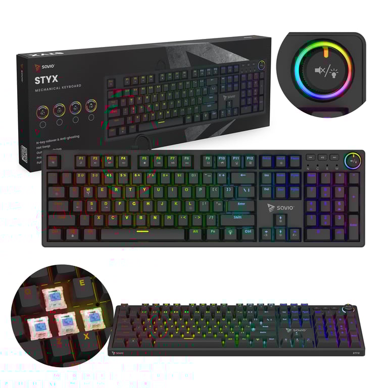 Savio STYX Outemu Blue czarna