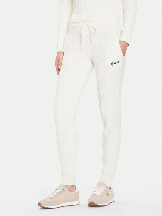 Guess Spodnie dzianinowe V5BB20 Z0572 Beżowy Regular Fit