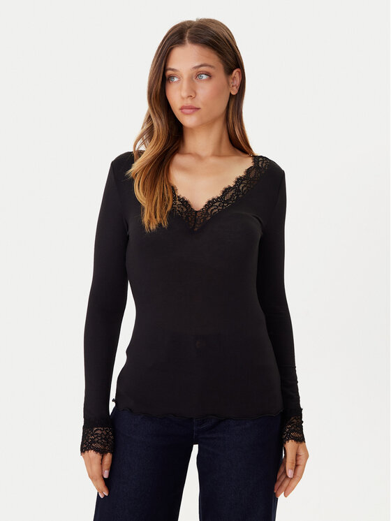 Vero Moda Bluzka Skye 10339843 Czarny Slim Fit