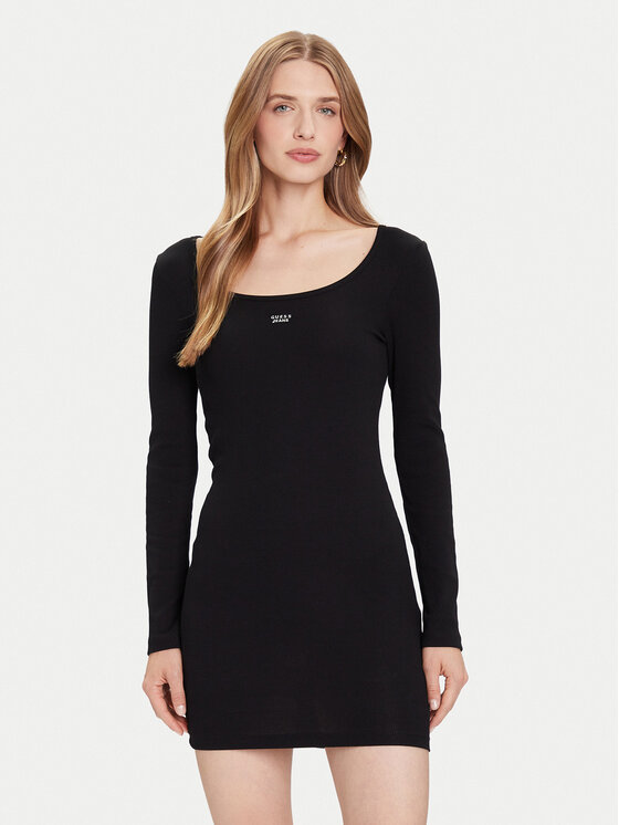 Guess Jeans Sukienka codzienna W5BK12 KA0H1 Czarny Slim Fit