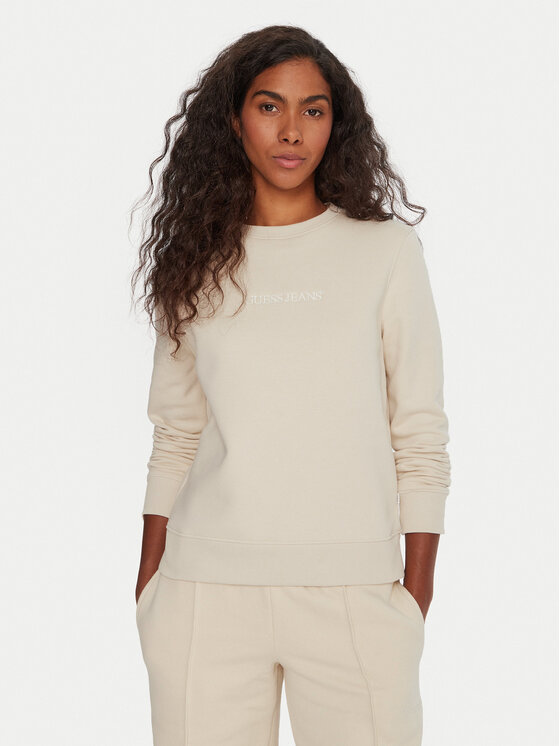 Guess Jeans Bluza W4YQ10 KC811 Beżowy Regular Fit