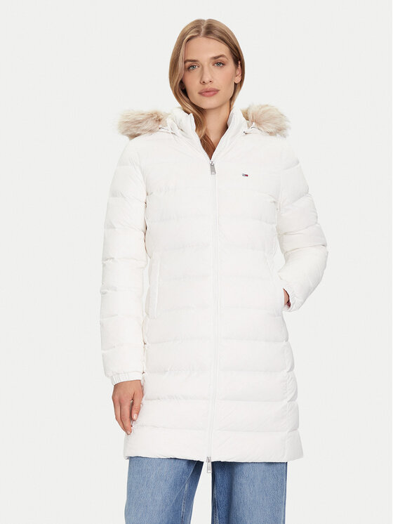 Tommy Jeans Kurtka puchowa Essential DW0DW18864 Écru Slim Fit