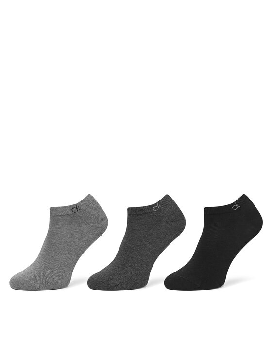 Calvin Klein Zestaw 3 par niskich skarpet męskich 701234366 Szary