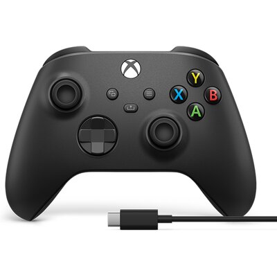 Kontroler MICROSOFT bezprzewodowy Xbox Black + kabel