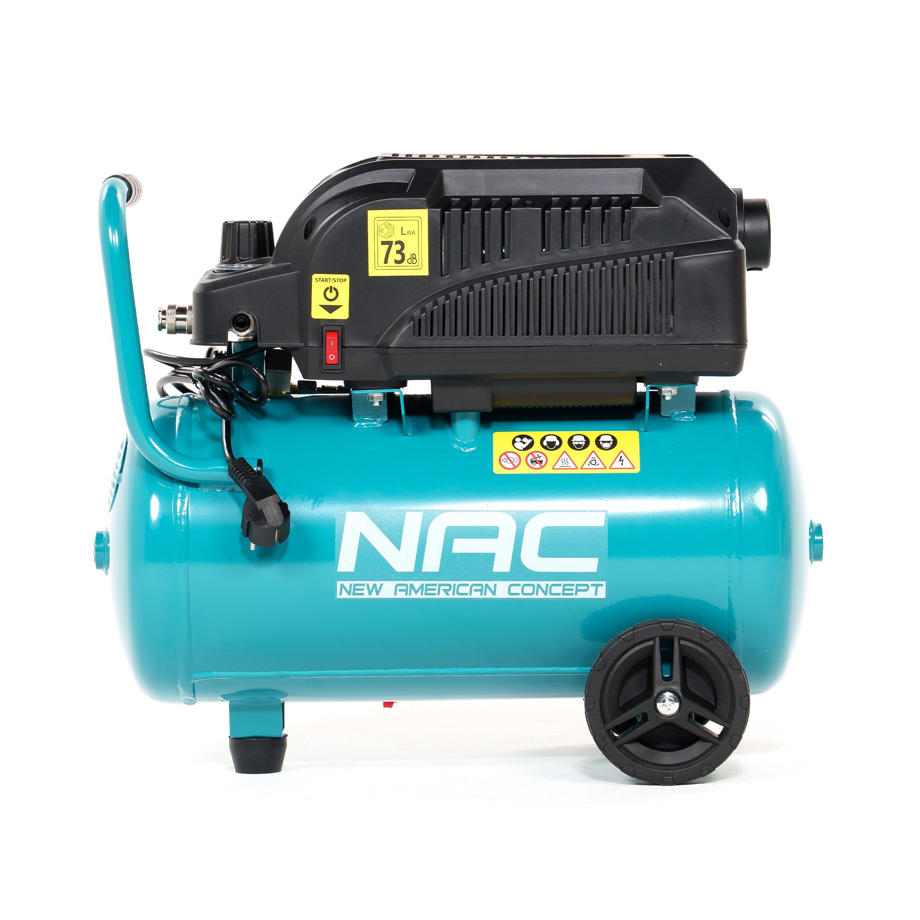 NAC Kompresor bezolejowy z wyciszonym silnikiem 24 litry, 600W, 0,8HP MA-OF-SL-24L-0.8