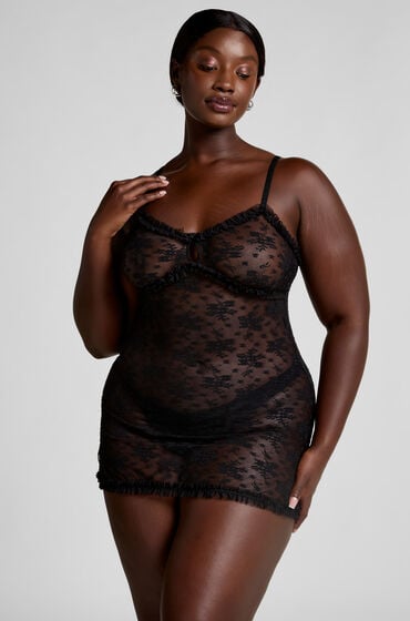 Hunkemöller Halka Darcy wykonana w całości z koronki Czarny