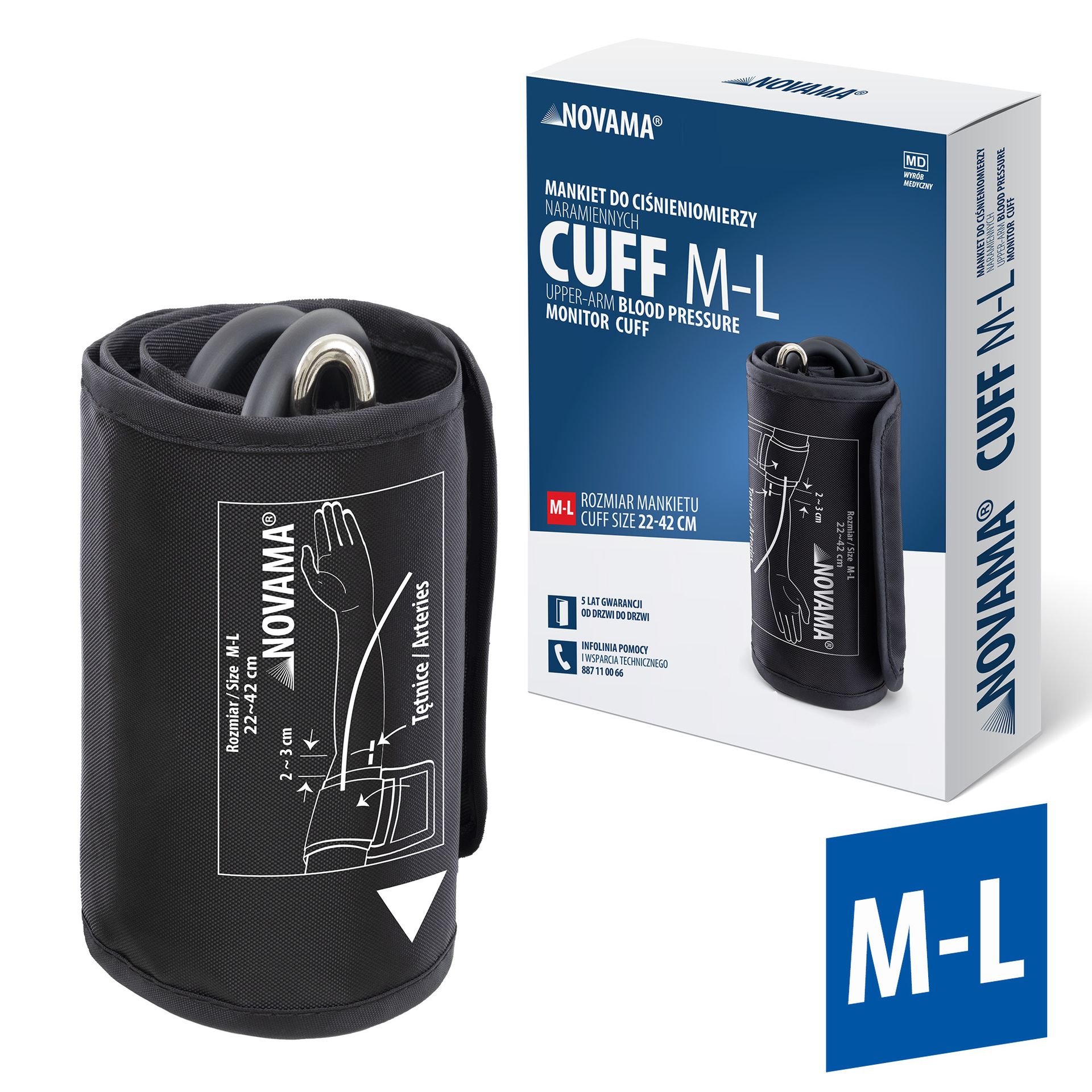 NOVAMA CUFF M-L Mankiet do ciśnieniomierzy naramiennych uniwersalny