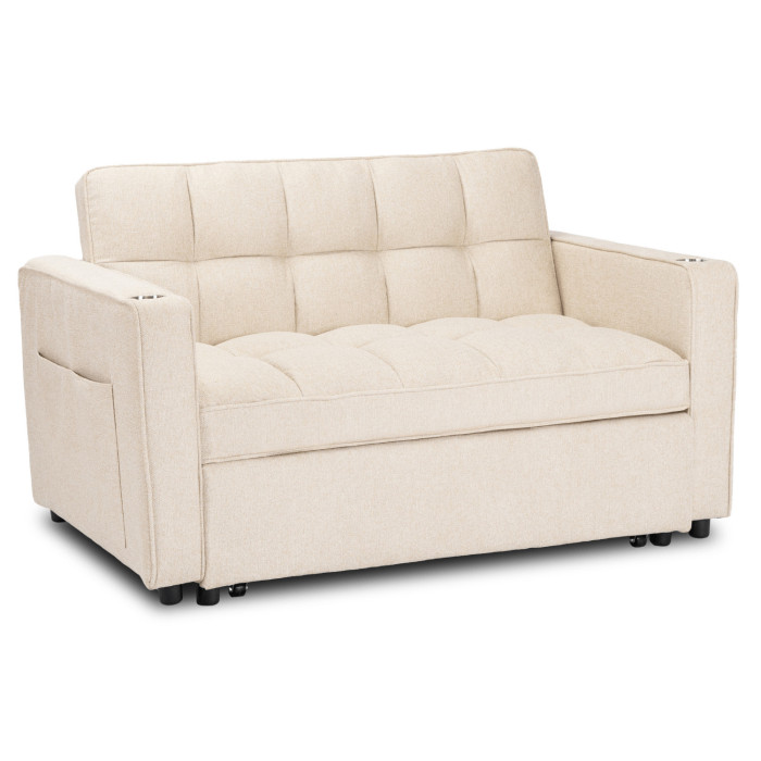 Fotel do Spania ASTER Rozkładany Amerykanka Beżowy Nowoczesny