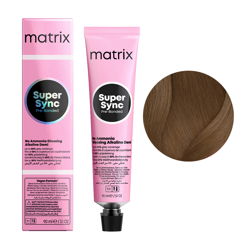 Matrix Super Sync Pre-Bonded, krem do koloryzacji ton w ton, 7N/7.0, 90ml