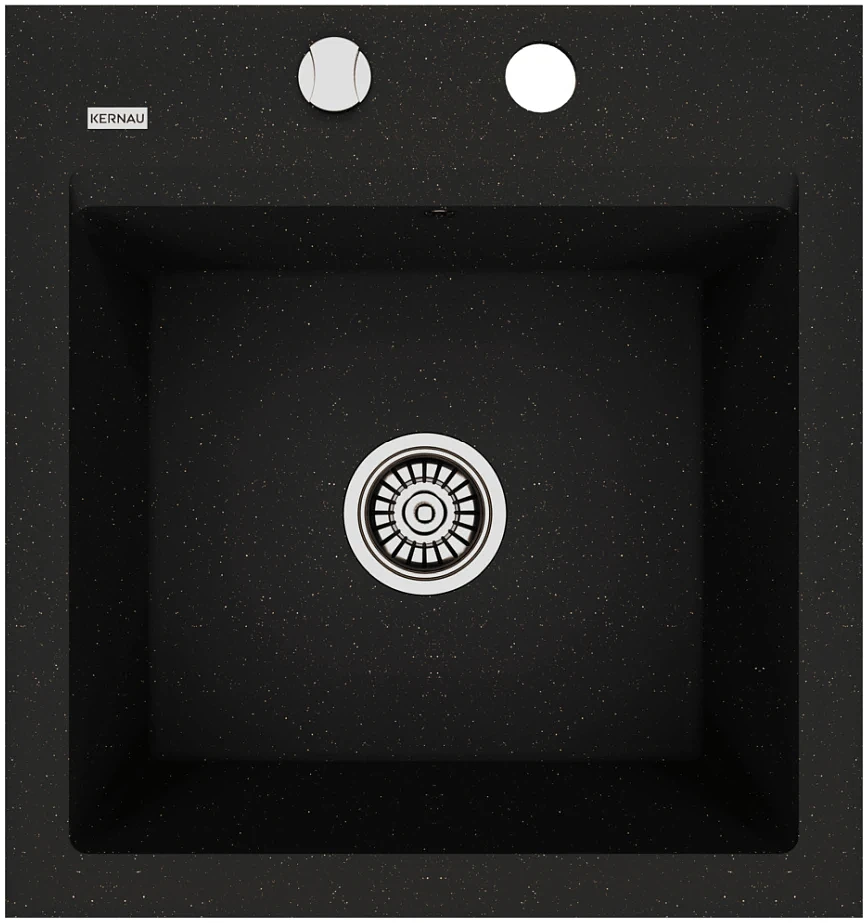 Zlewozmywak granitowy Kernau KGSM 45 1B Deep Black + Gold Metallic