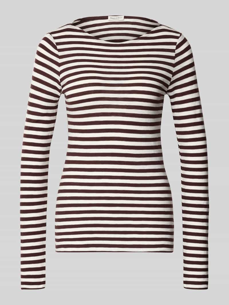 Bluzka z długim rękawem o kroju slim z czystej bawełny