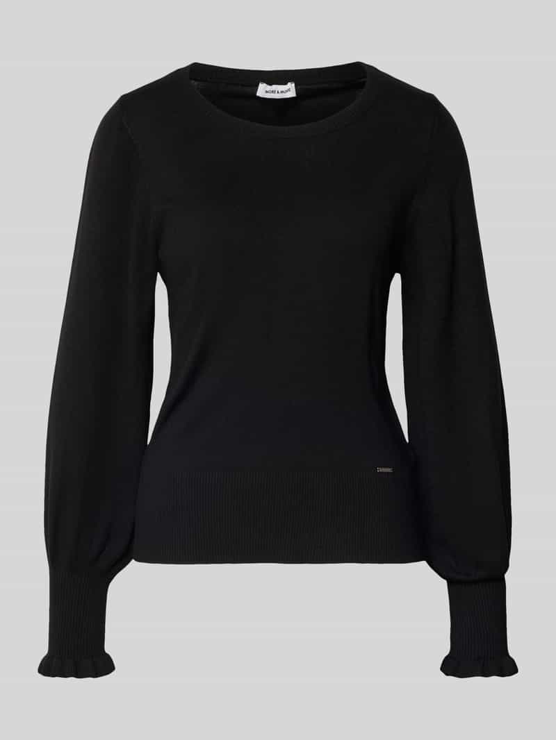 Sweter z dzianiny z bufiastymi rękawami
