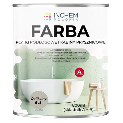 Farba płytki podłogowe i kabiny prysznicowe zestaw 800 ml Delikatny Beż