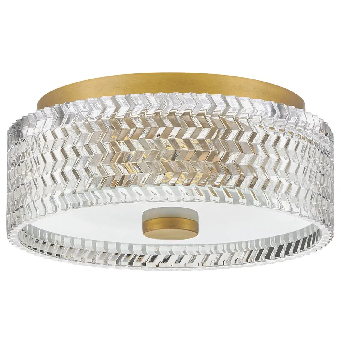 Okrągła lampa sufitowa Elle HK-ELLE-F-S-HB do salonu kryształowa mosiądz