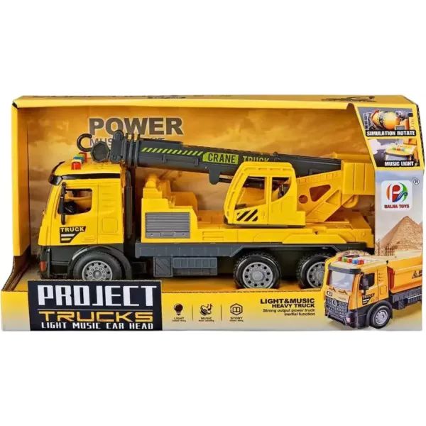 Samowyładowczy ciężarówka z efektami dźwiękowymi i świetlnymi.