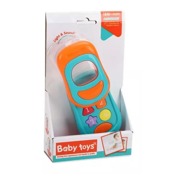 Telefon dla niemowląt z dźwiękiem i światłem, 16 cm