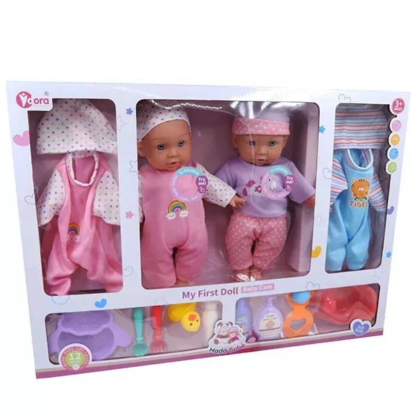 Bliźniaki z dźwiękiem z akcesoriami - 35 cm