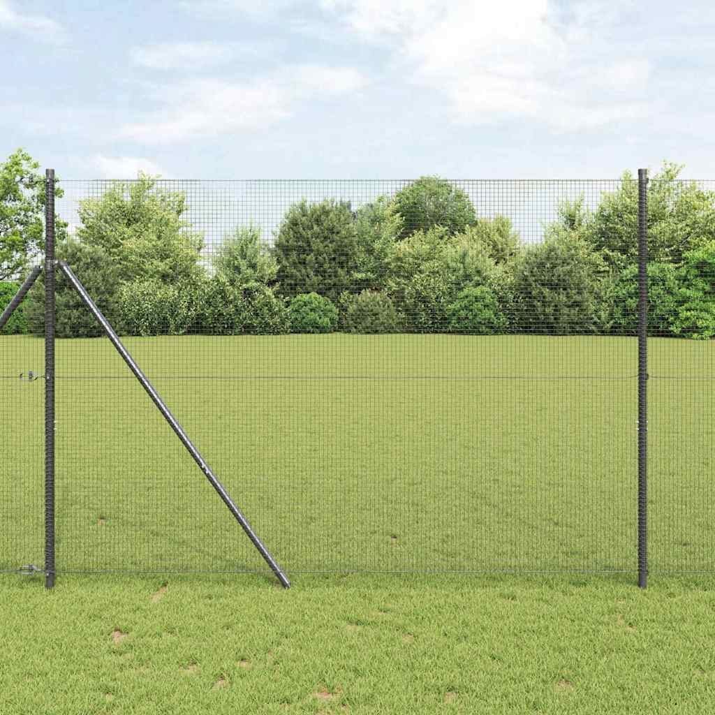 Spawana siatka ogrodzeniowa Szary 1.5 x 25 m Stal