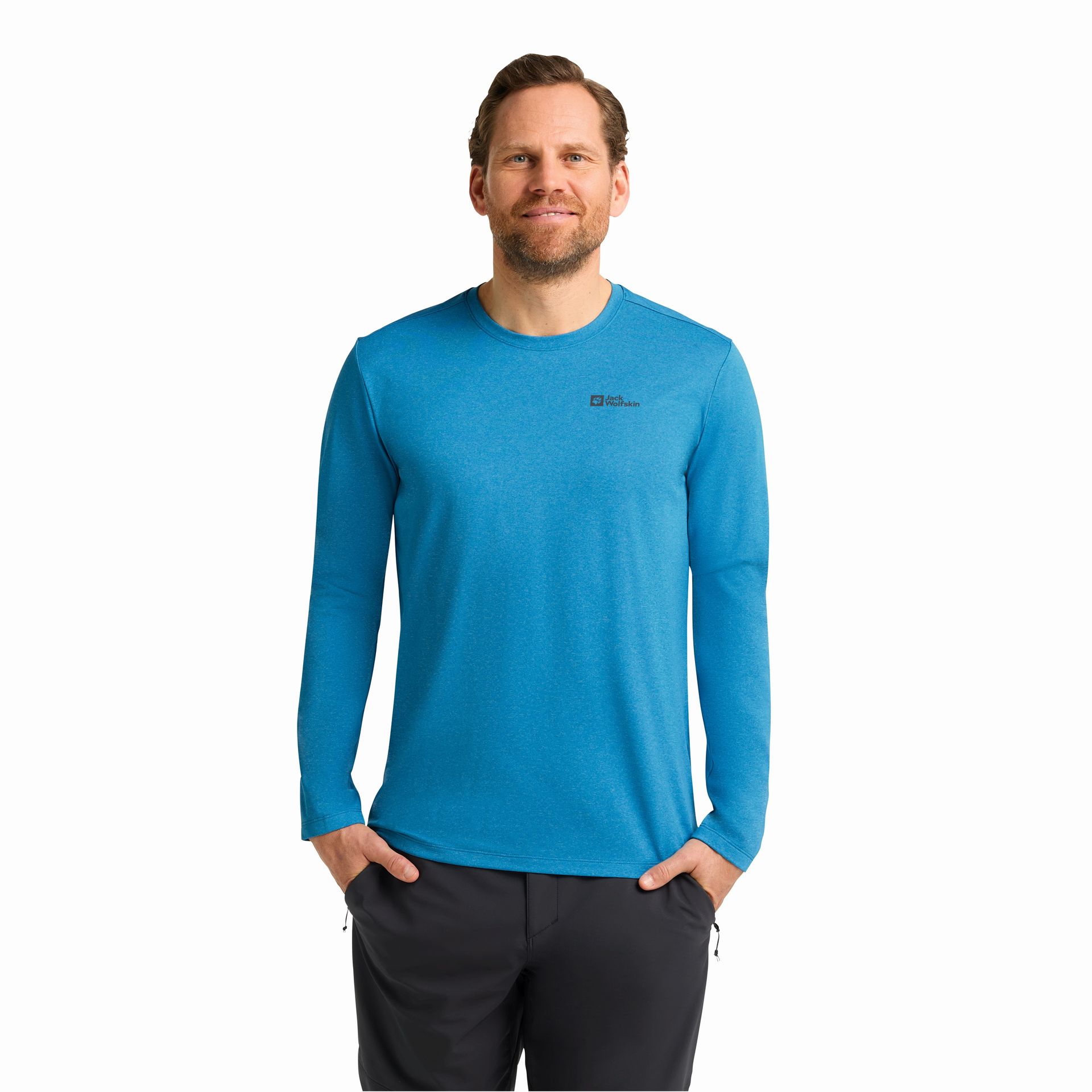 Męska koszulka termoaktywna Jack Wolfskin SKY THERMAL L/S M aurora blue - M