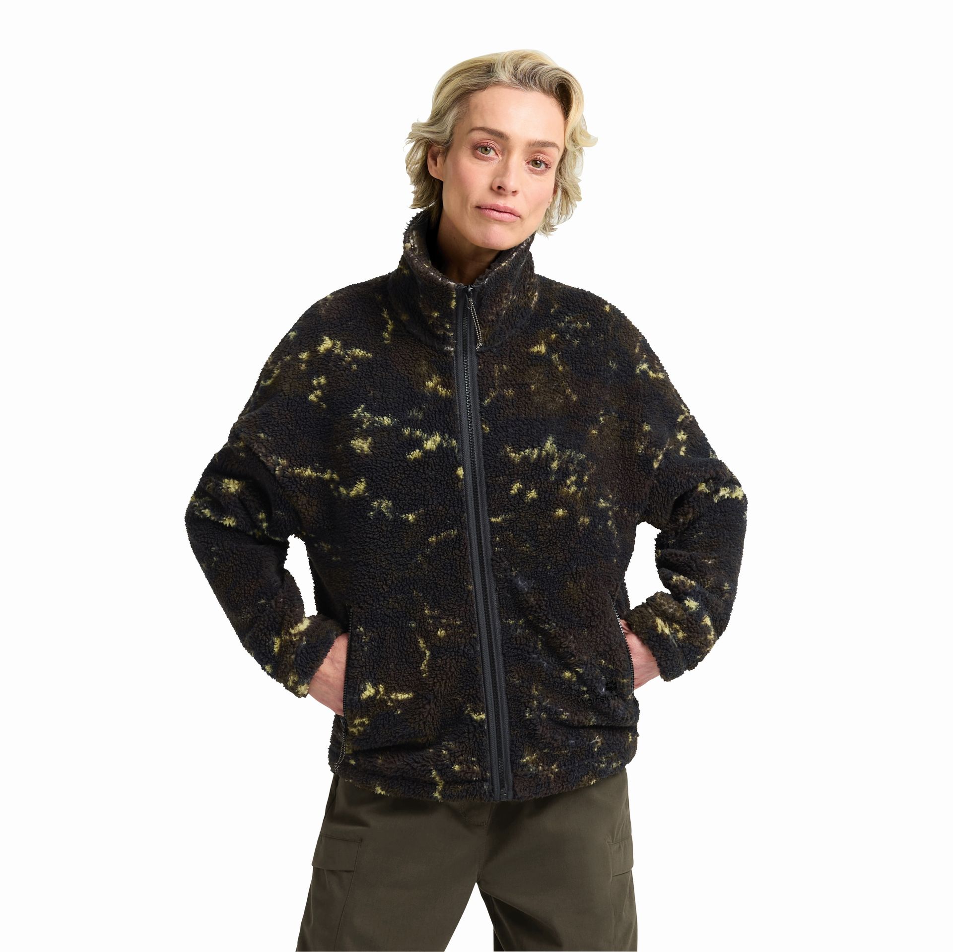 Damska kurtka polarowa Jack Wolfskin STONE LITE AOP JKT W LICHEN peat - S