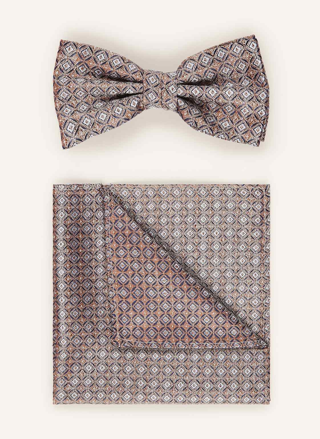 Prince Bowtie Zestaw: Mucha Z Poszetką braun