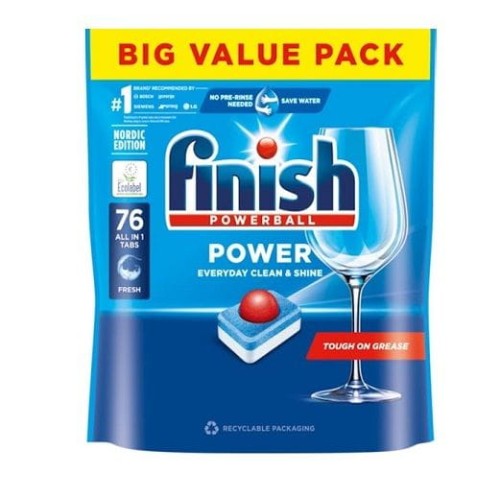 Finish Power All in 1 76 szt. – tabletki do zmywarki, skuteczne czyszczenie