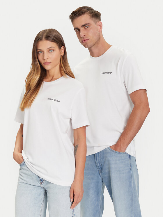 Guess Jeans T-Shirt M5BI78 K8FQ4 Biały Regular Fit